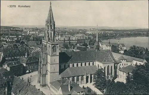 Ansichtskarte Konstanz Panorama-Ansicht Stadt Fernsicht mit Kirche 1910