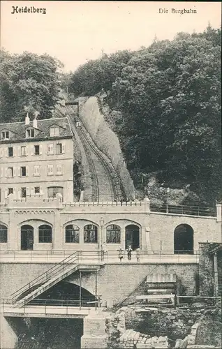 Ansichtskarte Heidelberg Bergbahn Station mit Wohnhaus 1910