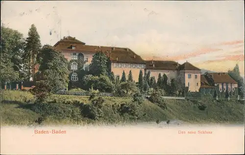 Ansichtskarte Baden-Baden Neues Schloss 1909
