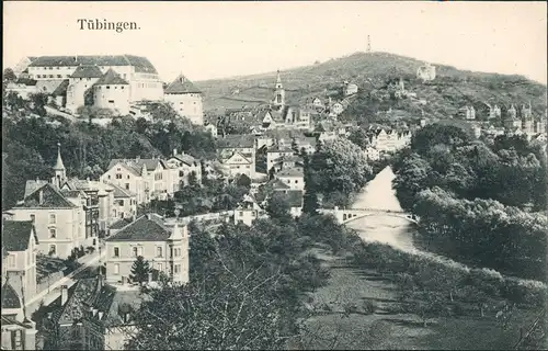 Ansichtskarte Tübingen Stadt und Straßenpartie 1908