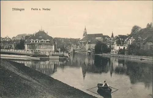 Ansichtskarte Tübingen Partie auf dem Neckar 1913