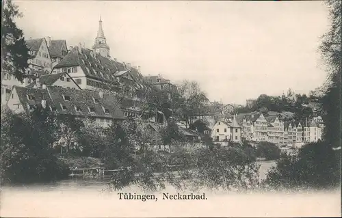 Ansichtskarte Tübingen Neckarbad 1913