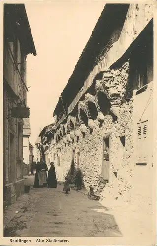 Ansichtskarte Reutlingen Straßenpartie Alte Stadtmauer 1911