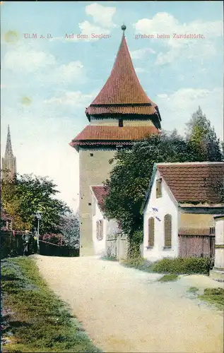 Ansichtskarte Ulm a. d. Donau Auf dem Seelengraben beim Zundeltörle. 1912