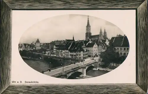 Ansichtskarte Ulm a. d. Donau Donaubrücke Stadt 1911 Passepartout