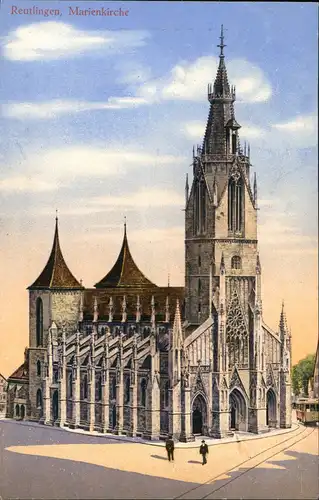 Ansichtskarte Reutlingen Partie an der Marienkirche 1913