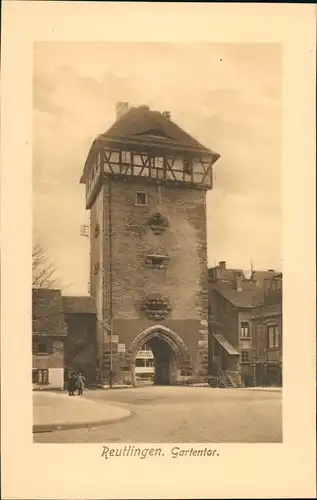 Ansichtskarte Reutlingen Partie am Gartentor 1909