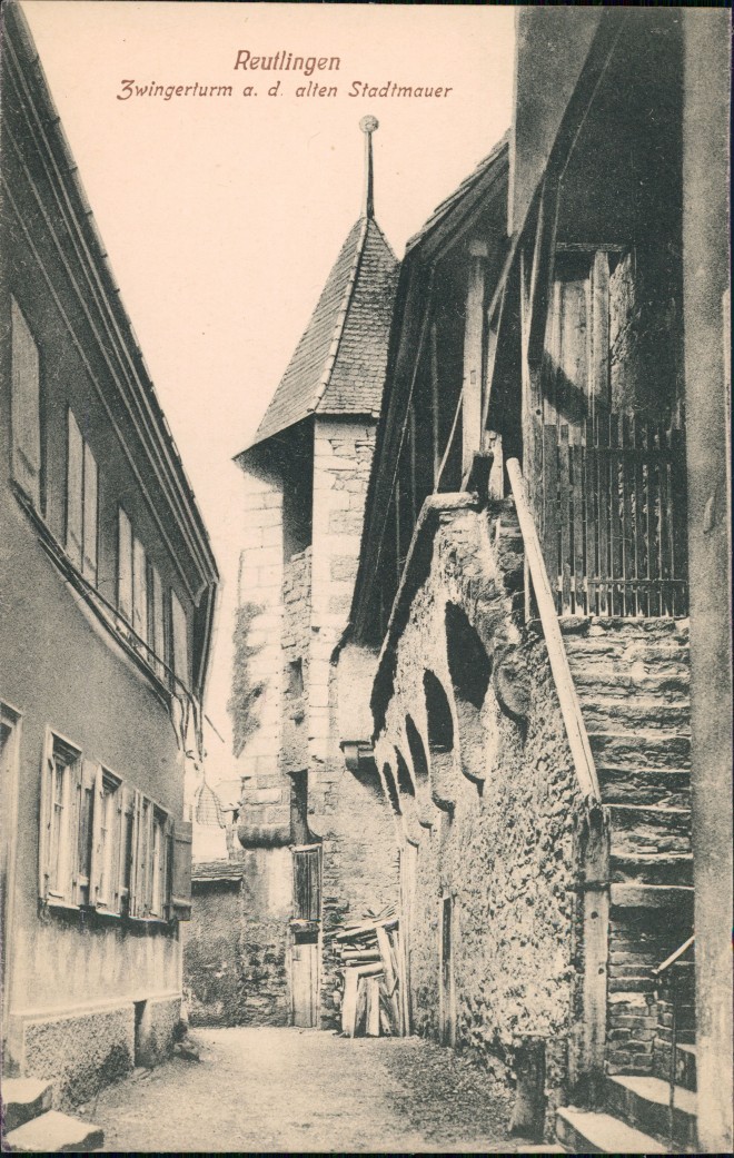 Ansichtskarte Reutlingen Stadtmauer Zwingerturm 1909 Nr