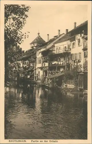 Ansichtskarte Reutlingen Partie an der Echatz 1913