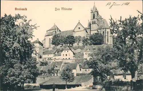 Ansichtskarte Breisach (Rhein) Blick auf das Münster 1908
