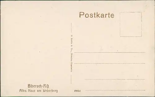 Ansichtskarte Biberach an der Riß Altes Haus am Weberberg 1911