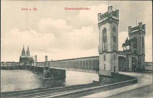 Ansichtskarte Köln Eisenbahnbrücke 1909