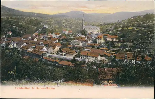 Ansichtskarte Lichtental-Baden-Baden Stadtpartie 1904