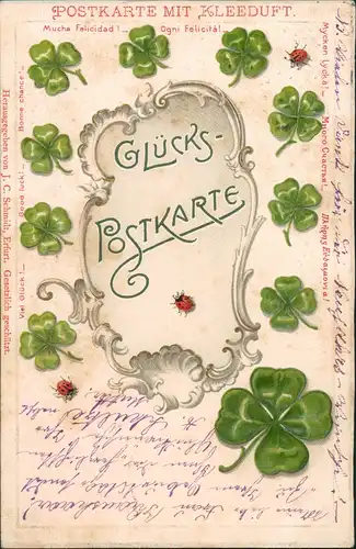 Ansichtskarte  Glück Kleeblatt-Karte Multilingual 1901 Prägekarte
