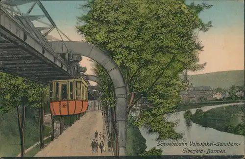 Ansichtskarte Wuppertal Schwebebahn - Total 1911