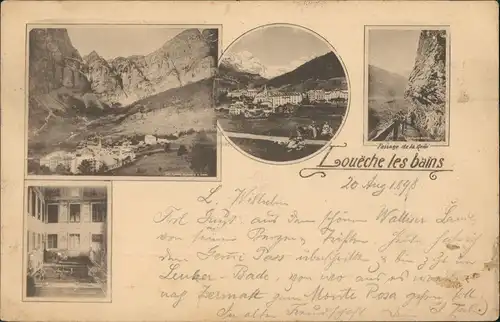 Ansichtskarte Leukerbad Leiggerbad Loèche-les-Bains Stadt, Anlagen MB 1898