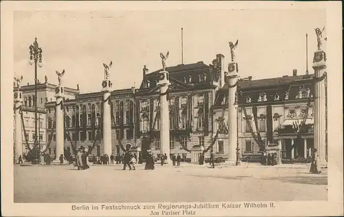 Ansichtskarte Mitte-Berlin Pariser Platz - Festschmuck 1911
