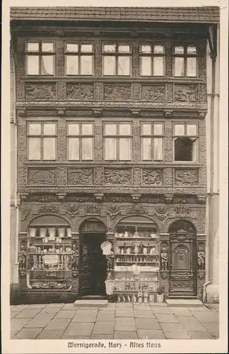 Wernigerode Altes Haus Breitestrasse Schnitzerei am Haus, Geschäft 1910