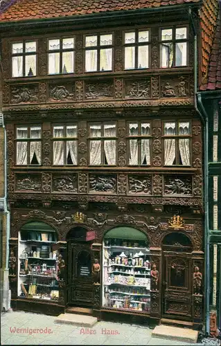 Wernigerode Stadtteilansicht Breitestrasse Altes Haus mit Geschäft 1910