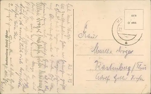 Ansichtskarte Hainichen Partie in der Bahnhofstraße 1922