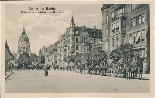 Mainz Kaiserstraße Kaisertor Truppen Aufmarsch im 1. Weltkrieg 1917/1905