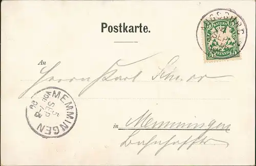 Litho AK Augsburg Fuggerhaus Freske Kaiser Ludwig u. Gefolge Litho-AK 1899