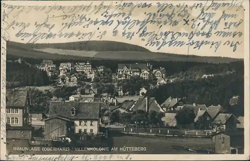 Ansichtskarte Braunlage Villenkolonie am Hüttenberg 1932