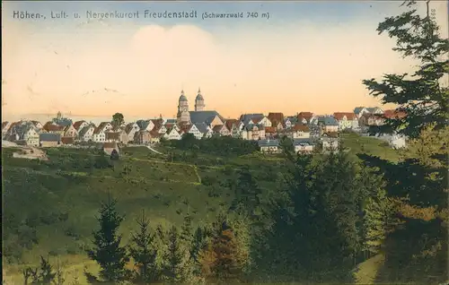 Ansichtskarte Freudenstadt Totale, gel. Feldpost 1915