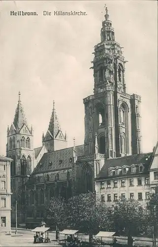 Ansichtskarte Heilbronn Kilianskirche - Marktstände 1907