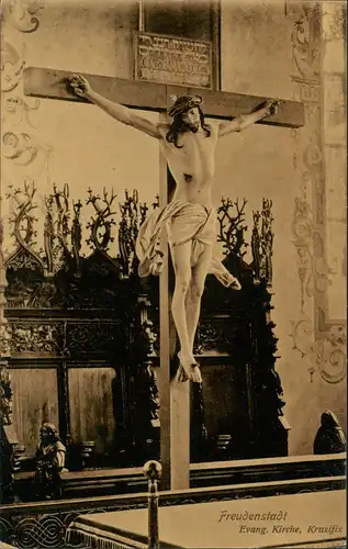 Freudenstadt Evangelische Kirche Kruzifix Jesus am Kreuz Innenansicht 1910