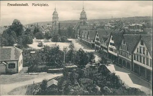 Freudenstadt Marktplatz Panorama-Ansicht aus der Vogelschau-Perspektive 1905