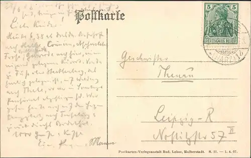 Ansichtskarte Bad Suderode Panorama Fernansicht mit Harz Fernblick 1908