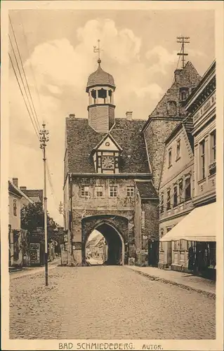 Bad Schmiedeberg Autor Strassen Partie, Geschäfte, Tor-Durchfahrt 1921