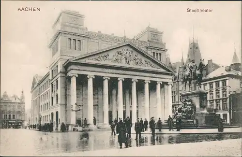 Ansichtskarte Aachen Theaterplatz Stadttheater Theater (Theatre) 1910