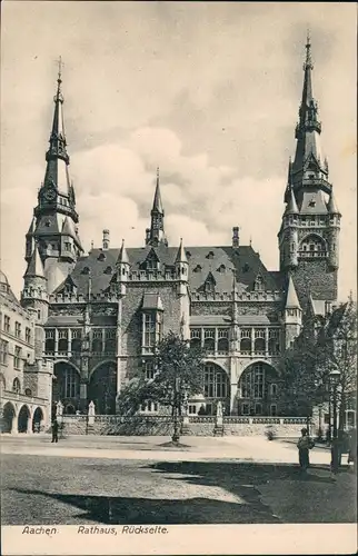 Ansichtskarte Aachen Rathaus Rückseite (Cicero-Postkarte) 1910