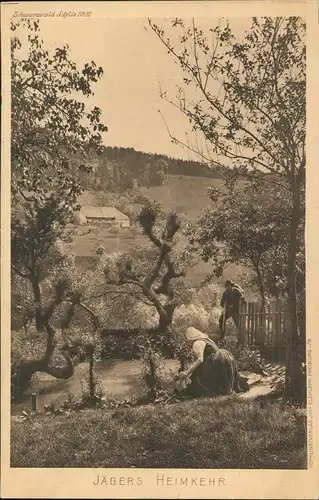 .Baden-Württemberg Schwarzwald (Mittelgebirge) Idylle Jäger`s Heimkehr 1900