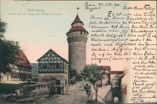 Ansichtskarte Nürnberg Partie auf der Burg mit tiefem Brunnen 1902