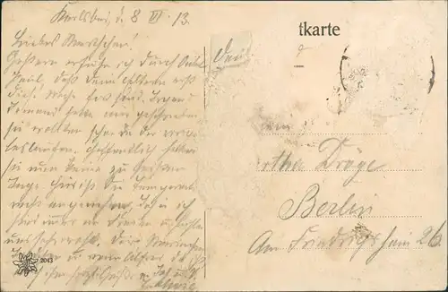 Postcard Karlsbad Karlovy Vary Gartenzeile mit Hauptpost 1913