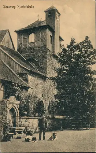 Ansichtskarte Ilsenburg (Harz) Soldat vor der Klosterkirche 1916