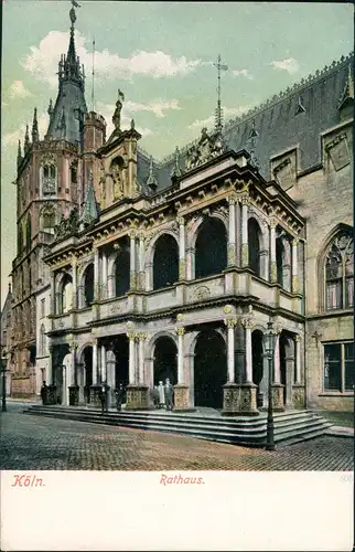 Ansichtskarte Köln Strassen Partie am Rathaus 1900