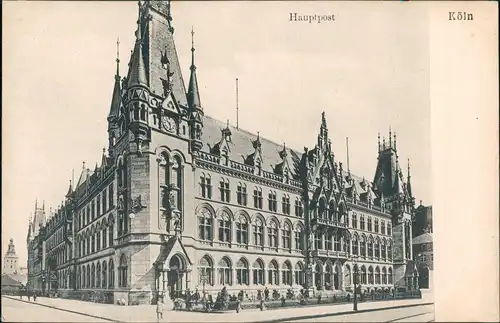 Ansichtskarte Köln Hauptpost Strassen Partie Post Postamt 1900