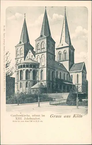 Ansichtskarte Köln Cunibertkirche Cunibert Kirche Strassen Partie 1900