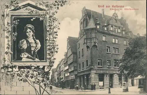 Ansichtskarte Heilbronn Straße Kätchen und Kätchenhaus 2 Bild 1907