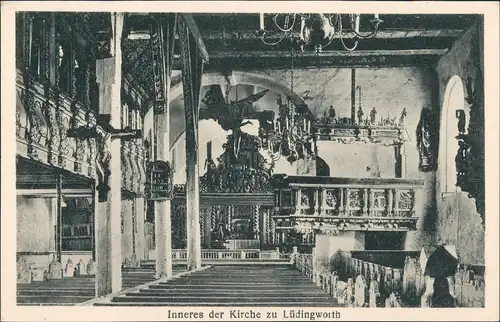 Ansichtskarte Lüdingworth-Cuxhaven Inneres der Kirche zu Lüdingworth 1910