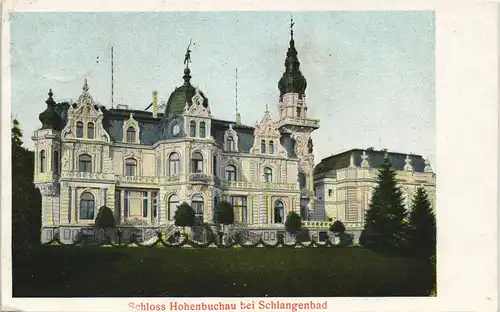 Ansichtskarte Schlangenbad Schloss Hohenbucha 1908