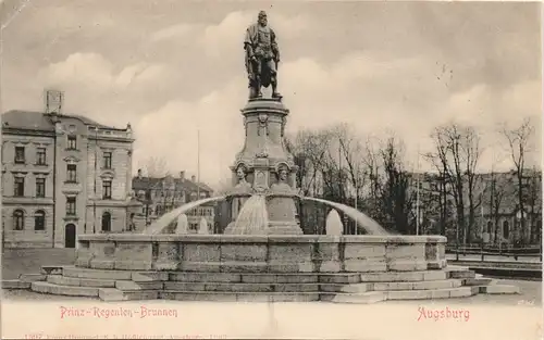Ansichtskarte Augsburg Prinz Regenten Brunnen 1903