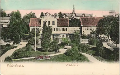 Friedrichroda Panorama-Ansicht Häuser Partie am Wilhelmsplatz 1904