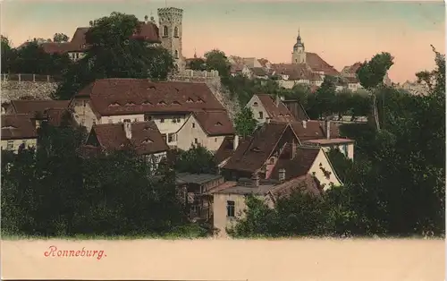 Ronneburg (Thüringen)  Teilansicht Blick auf Wohnhäuser Zentrum 1900