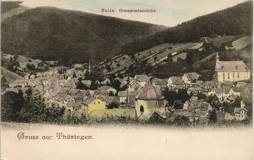 Ansichtskarte Ruhla Panorama-Ansicht Totale Gesamtansicht 1903