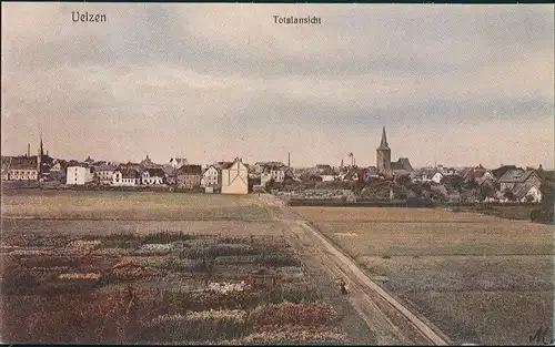 Sammelkarte Uelzen Totalansicht Reprokarte (Fernblick ca. anno 1910) 2000